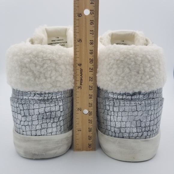 Nine West Stunnah3 High-Top Sneakers, Silver Multi, Faux Fur lined, Women's 11 - Picture 11 of 16